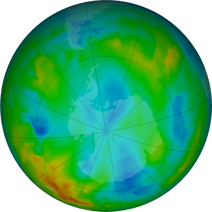 Antarctic ozone map for 10 July 2011